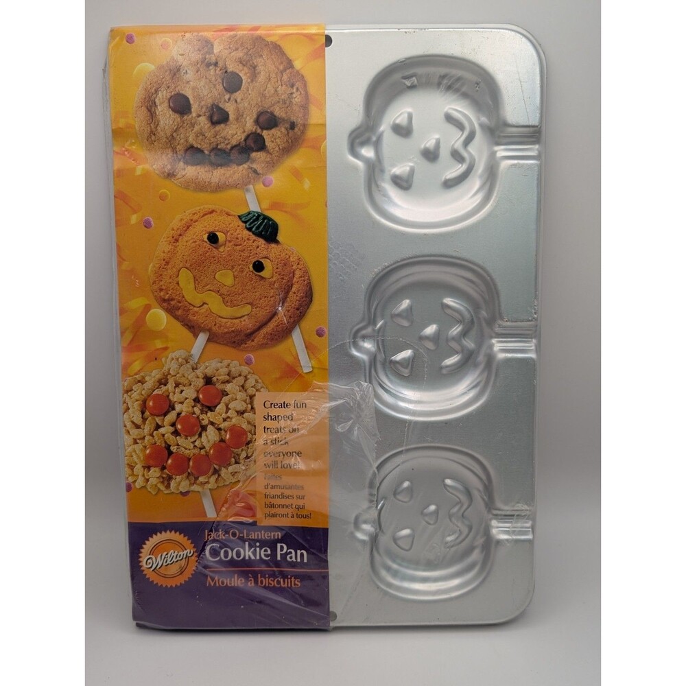 Vintage Wilton Jack O Lantern Cookie Treat Pan Halloween Pumpkin Baking Mold NEW